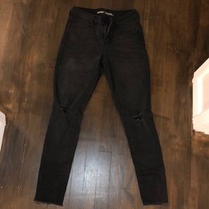Old Navy Midrise Rockstar Black Jeans